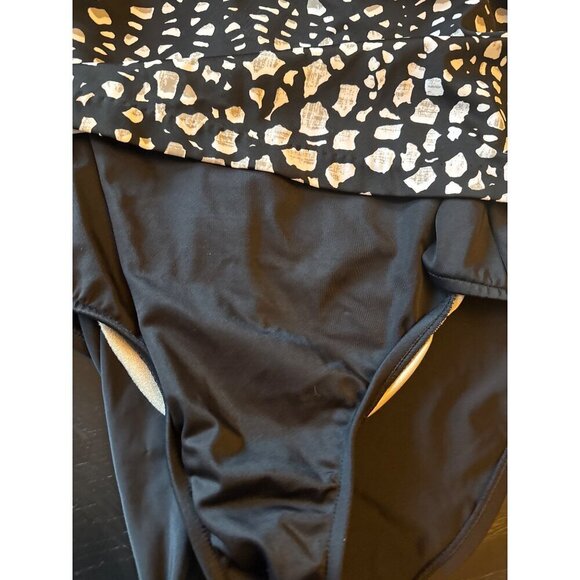 Maxine Of Hollywood Womens Tankini Top & Bottom Black/White/Orange L - Picture 2 of 7